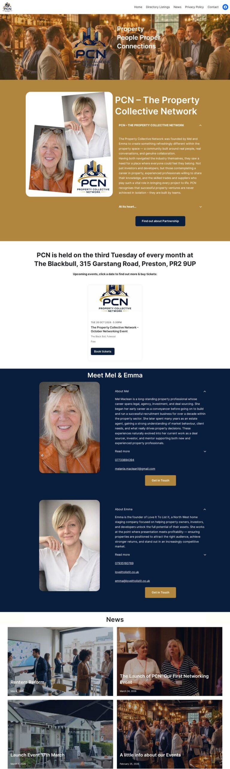 Property Collective Network website on desktop (hover to scroll)